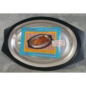 Vtg Nordic Ware Servo-King Sizzling Platter Holder Bakelite Aluminum Hot Plate